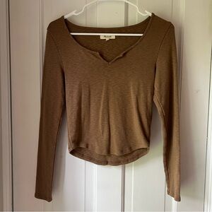 Madewell split neck long sleeve tee